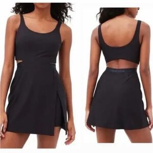 OUTDOOR VOICES Black Court Dress - Mini Tank Dress w/Skort & Cutout Sz L